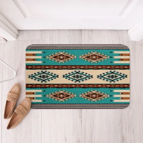 Vista 30 de Feelyou Aztec Bathroom Rugs Aztec Southwestern Printed Bath Mats for Bathroom Bohemian Bath Rugs for Shower Tub Cowboy Cowgirl Bathroom Accossories