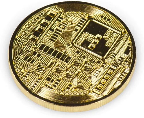 Vista 7 de Recuerdo de moneda Bitcoin con monedero, colección física de Bitcoin, Bitcoin chapado en oro para conmemoración, moneda criptográfica BTC