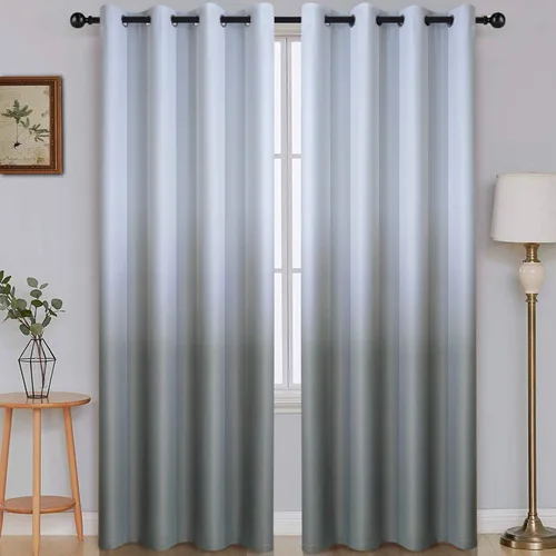 Vista 78 de SimpleHome Cortinas degradadas degradadas para oscurecer la habitación de 36 pulgadas de largo para dormitorio, con ojales y bloqueo de luz Negro