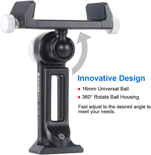 Vista 5 de SHINEWEE Adaptador de montaje de trípode de metal, cola de milano Arca y montaje de tornillo de 1/4 pulgadas, base vertical y horizontal ajustable