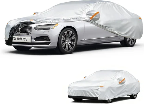 Vista 16 de GUNHYI - Funda de automóvil de 6 capas para Tesla Model 3 (2017-2025), impermeable para todo tipo de clima, protección UV contra la nieve, el sol