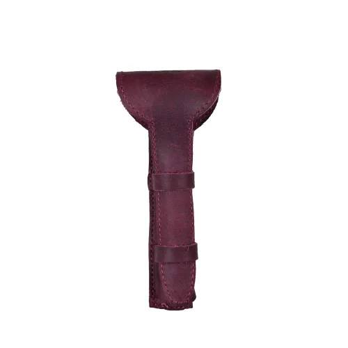 Vista 8 de Hide & Drink, Funda protectora de cuero para maquinilla de afeitar de doble filo, bolsa de viaje para afeitar, hecha a mano (negro carbón)