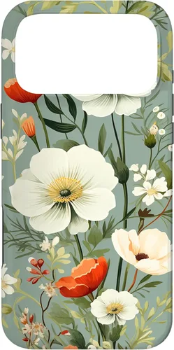 Vista 22 de Sage Green Flower Wildflower Pattern Floral Case for iPhone 17