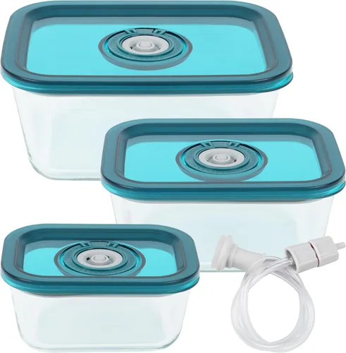 Vista 7 de Avid Armor Juego de recipientes de alimentos al vacío de 3 piezas para la cocina del hogar con manguera de accesorios en tamaños de 2L, 1.4L y 0.7L
