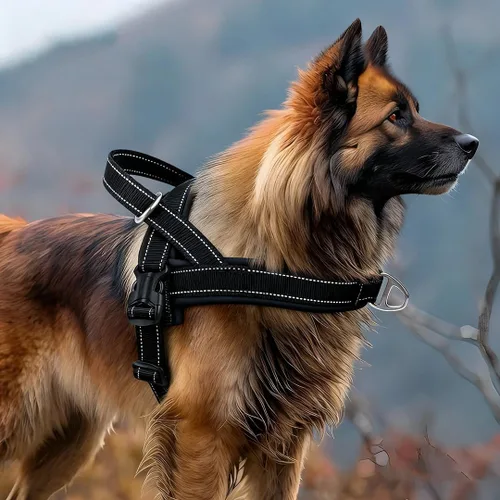 Vista 2 de Arnés para perro sin escape, chaleco ajustable para perros pequeños a grandes Arnés acolchado resistente con diseño triangular y hebillas de fácil