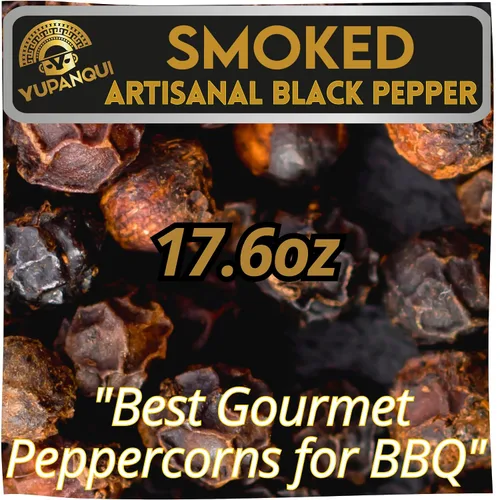 Vista 10 de YUPANQUI Smoked Peppercorns Whole - Best Smoked Black Pepper Organic for BBQ Grilling & Steak - Black Peppercorn Smoke Pepper corn for Grinder