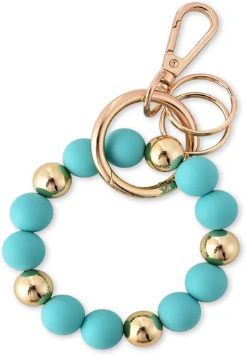 Vista 2 de Llavero de silicona con cuentas para mujer, pulsera elástica para llavero