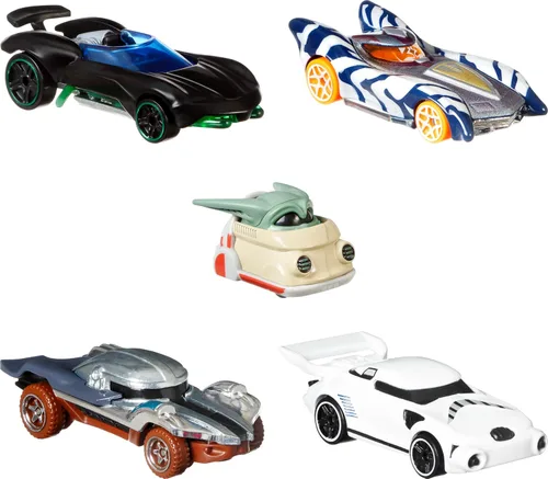Vista 2 de Paquete de 5 autos de personajes de Hot Wheels Star Wars The Mandalorian