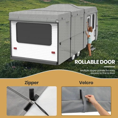 Vista 4 de Leader Accessories - Funda protectora para remolque de viaje para caravana, 3 capas, polipropileno 165g Heavy Duty Camper Cover,Snowproof,Anti-UV