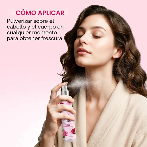 Vista 4 de Botanic Hearth British Rose Spray corporal y perfume para el cabello para mujeres, 3.4 onzas