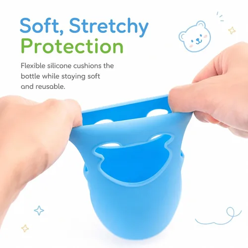 Vista 7 de Fundas de silicona para biberones Philips Avent, para biberones naturales de Philips Avent, soporte antirotura para biberones de vidrio Avent, 8