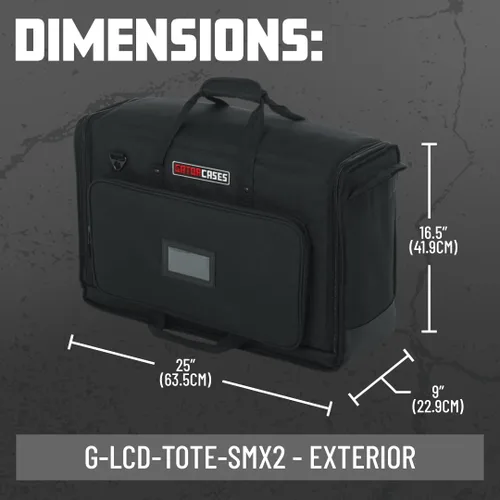Vista 7 de Bolsa de transporte doble acolchada de nailon Gator Cases para transportar (2) pantallas LCD, monitores y televisores de entre 19" - 24
