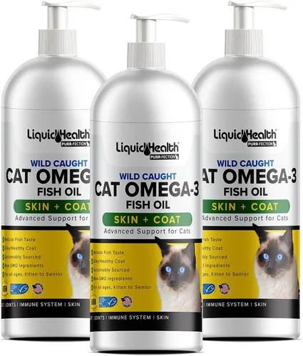 Vista 6 de Liquid Health Pets - Aceite de pescado omega 3 capturado en la naturaleza para gatos, suplemento líquido Omega 3 para gatos con EPA+DPA+DHA, reduce