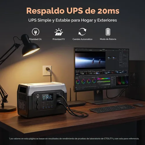 Vista 8 de XP1000 Portable Power Station, 1024Wh 1800W LiFePO4 Solar Generator XP1000 1800W Power Station
