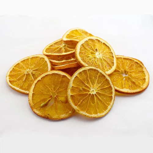 Vista 2 de 500g/17.6oz rodajas de naranja disecadas, rodajas de naranja disecadas endulzadas, sin azúcar, veganas y kosher