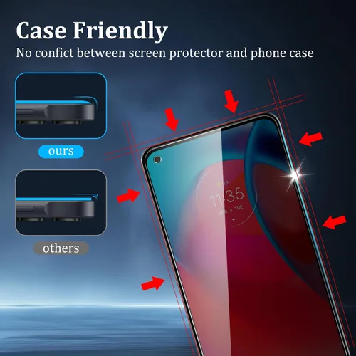 Vista 3 de Paquete de 4 protectores de pantalla de privacidad para Motorola Moto G Stylus 5G (2021) con 2 protectores de lente de cámara, dureza 9H, antiespía