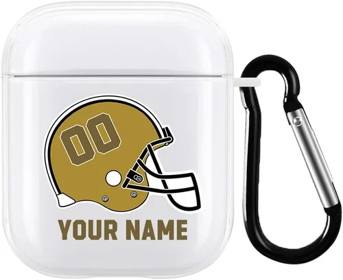 Vista 14 de Funda de casco de fútbol con nombre y número para Apple AirPods de 2ª y 1ª generación, regalo personalizado para fanáticos de los deportes de Arizona