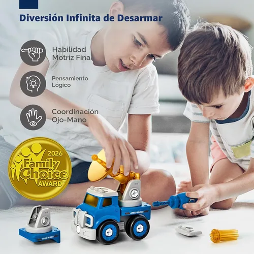 Vista 3 de CubicFun - Juguete de robot-vehículo para desmontar, 5 en 1, juguetes de construcción para niños de 5 años, multicolor 5 in 1 Take Apart Trucks