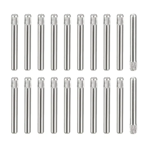 Vista 14 de uxcell Pasadores de acero inoxidable 304 de 0.05 x 0.236 pulgadas, 20 pines de cabeza moleteada con extremo biselado plano, clavijas de madera