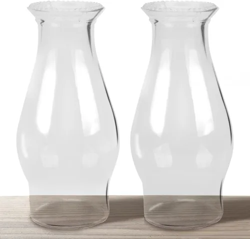Vista 9 de Chimenea pequeña para lámpara de aceite, pantalla de vidrio transparente de 6.5 pulgadas de largo para reemplazo de lámpara de queroseno de base