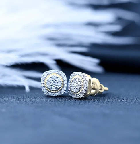 Vista 4 de Dazzlingrock Collection Pendientes redondos de diamantes blancos de 0,30 quilates