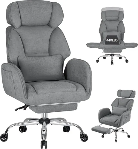 Vista 10 de HOFFREE - Silla cruzada con ruedas para juegos, lectura, trabajo (rosa)