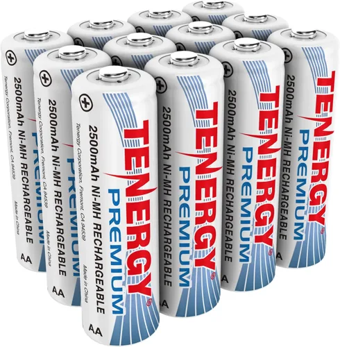 Vista 9 de Tenergy Paquete de 4 pilas AA recargables premium, batería AA NiMH de 2500 mAh de capacidad, batería doble A