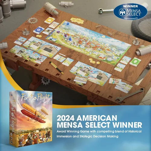 Vista 5 de First In Flight: Juego de mesa ganador del premio MENSA sobre aviación histórica, juego de mesa de estrategia para adolescentes, adultos y jugadores
