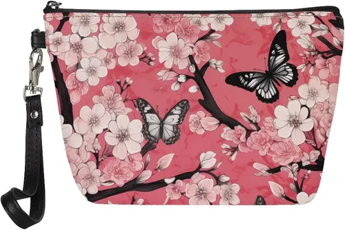 Vista 17 de Howilath Novedad Impreso Elegante Bolso Cosmético De Las Mujeres, Perros Animales Perezoso Diseño Floral Niña Trapezoide Cosméticos Bolsa De
