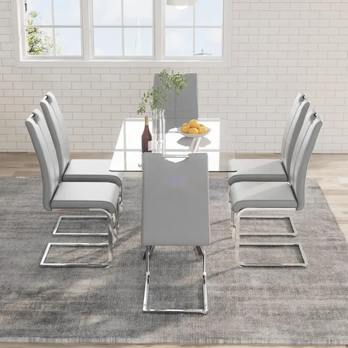 Vista 19 de 5-Piece 47" Dining Table with 4 PU Leather Chairs, Modern Dining Table Set for 4, Rectangle Black Top Kitchen Table with Black Metal Legs for Dining