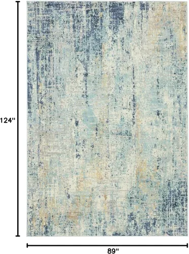 Vista 2 de LUXE WEAVERS Kingsbury Collection 7670 - Alfombra abstracta azul de 8 x 10 pulgadas