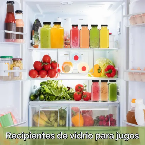 Vista 5 de NEWMIAO 3 paquete de 8 onzas Botellas de jugo de vidrio con tapas, 250 ml Botellas de agua de vidrio reutilizables, recipientes de bebida vacíos