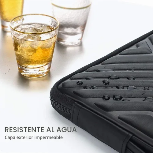 Vista 5 de DOMISO Funda protectora para laptop de 14 pulgadas, a prueba de golpes, impermeable, con asa para MacBook, Dell XPS, HP, Lenovo, ASUS, color negro