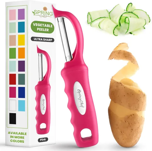 Vista 10 de Spring Chef Pelador de verduras giratorio prémium, color negro