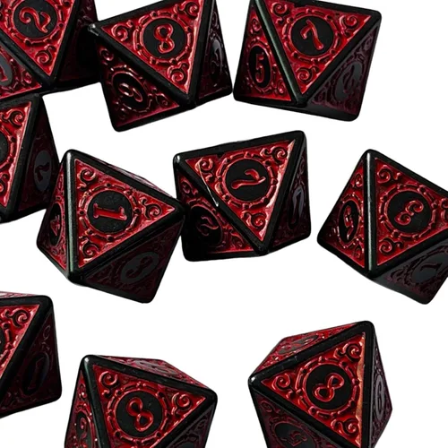 Vista 7 de Juego de 10 dados de 8 caras de 8 caras, suministros de fiesta, dados poliédricos acrílicos D8, dados de 0.59 pulgadas para fiesta, bar, juego