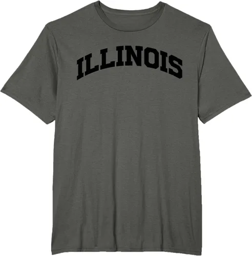 Vista 7 de Illinois Gift - Camiseta de diseño deportivo con texto universitario, gris, S
