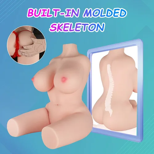 Vista 4 de Juguetes sexuales masculinos de 35 libras para hombres, muñeca sexual realista con torso flexible, textura de piel de cuerpo completo, trasero