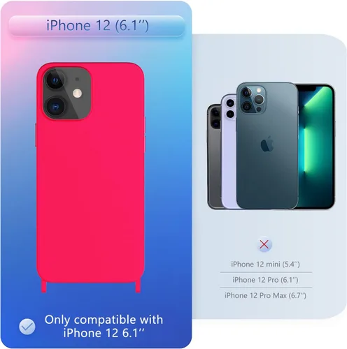 Vista 378 de Funda compatible con iPhone 8 Plus, iPhone 7 Plus/6 Plus/6S Plus con cordón, funda cruzada para iPhone con correa ajustable de silicona para iPhone