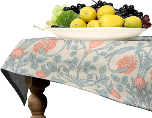 Vista 262 de Mantel Floral Retro de Pájaros, Diseño Original Bohemio William Morris Estampado Cubierta de Mesa para Hogar Picnic Fiesta Comedor Cocina William