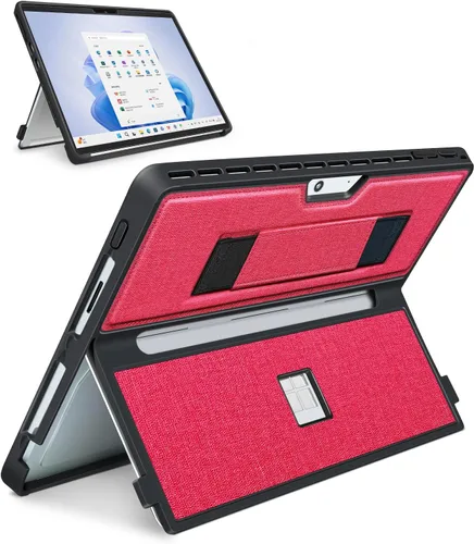Vista 12 de Funda para Microsoft Surface Pro 11/10/9/8 de 13 pulgadas, con cubierta de soporte, correa de mano, funda resistente todo en uno compatible con Negro
