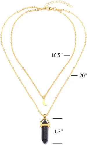 Vista 6 de Yunison Healing Crystal Stone Moon Choker Necklace Witch Jewelry for Women