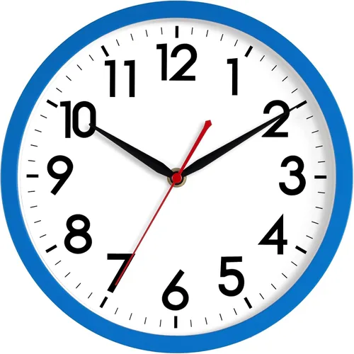 Vista 15 de AKCISOT - Reloj de pared de 8 pulgadas, silencioso, funciona con pilas, color negro