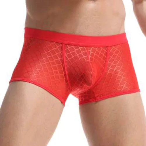 Vista 6 de Calzoncillos tipo bóxer para hombre, sin costuras, para hombre, suaves, cómodos, de seda de hielo, de pierna larga