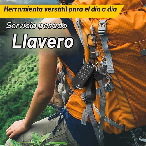 Vista 4 de DELSWIN Llavero de pulsera para llaves, correa de muñeca resistente con mosquetón y llavero, llavero negro