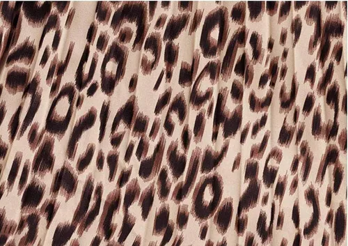 Vista 5 de Falda de mujer con estampado de leopardo, faldas largas fruncidas de cintura alta, faldas acampanadas