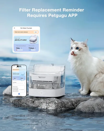 Vista 5 de PETGUGU 1 paquete de filtros de repuesto de fuente de agua para gatos para PF1/PF1L, juego de filtros de fuente automática especial para mascotas