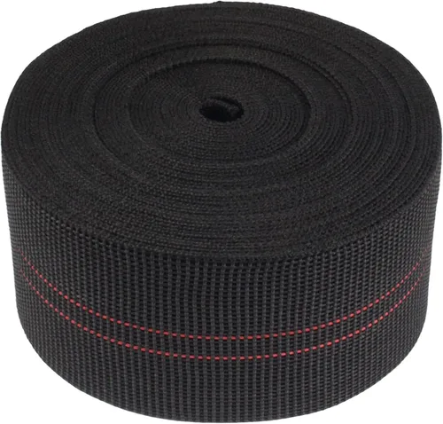 Vista 10 de BambooMN Correa elástica de látex de dos pulgadas para reparación de sillas - Rollo de 40 pies