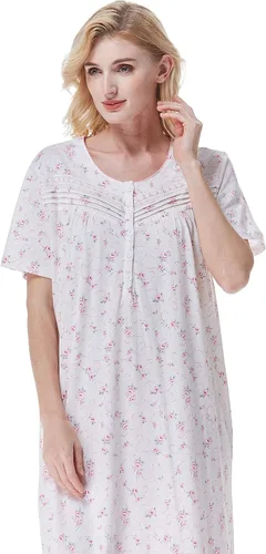 Vista 4 de Keyocean - Camisones para mujer, 100% algodón, suave, ligero, cómodo, ropa de dormir
