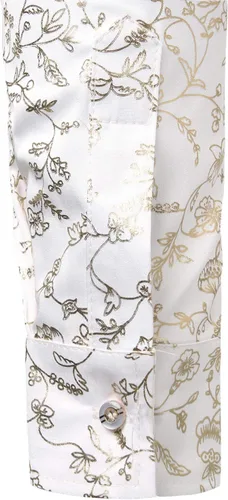 Vista 6 de ZEROYAA Camisas de vestir de manga larga con botones y estampado floral de rosas para hombre