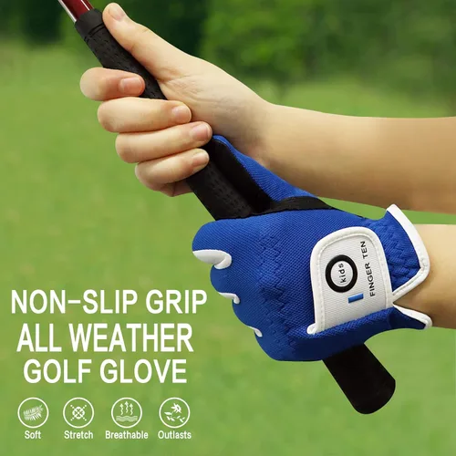 Vista 4 de FINGER TEN Kids Golf Glove 2 Pack Rain Hot Wet Grip